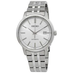 NWT Authentic Seiko Automatic Silver Dial Men's Watch